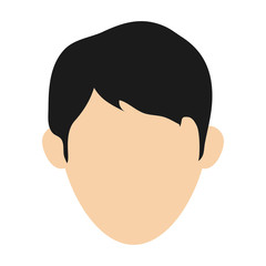 simple flat design faceless man portrait icon vector illustration