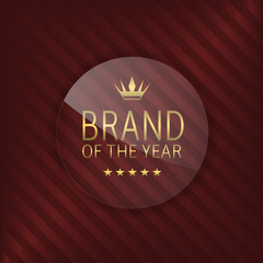 Brand of the year glass label