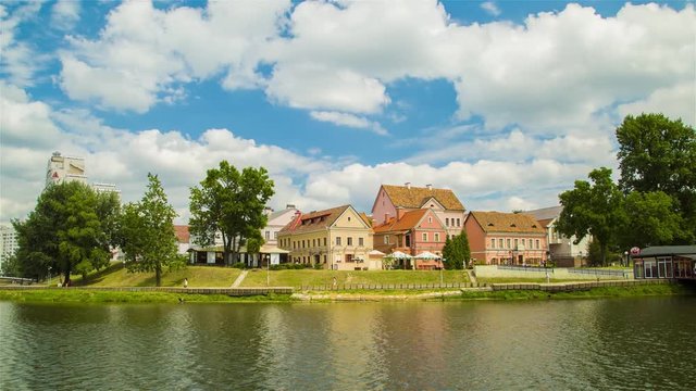 Belarus, Minsk &ndash; July 03: Trinity suburb, historical center (timelapse, motion)