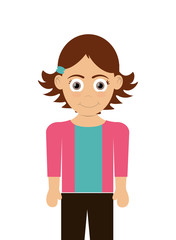 flat design happy girl icon vector illustration