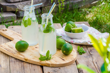Homemade mint lemonade