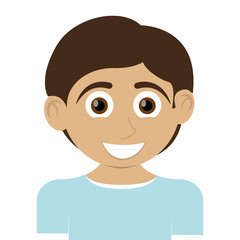 Fototapeta premium flat design happy boy with tan skin icon vector illustration