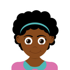 flat design happy girl icon vector illustration