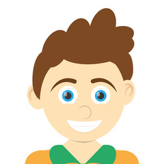 flat design happy boy icon vector illustration