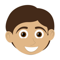 Obraz premium flat design happy boy with tan skin icon vector illustration