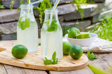 Homemade mint lemonade