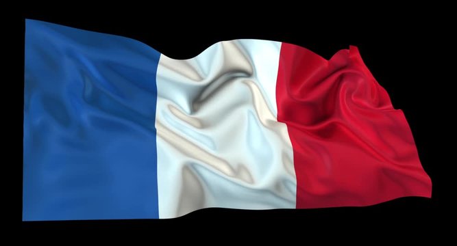 Waving in the wind flag of France