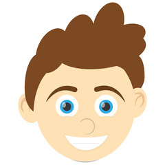 flat design happy boy icon vector illustration