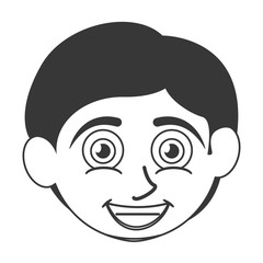 flat design happy boy with tan skin icon vector illustration