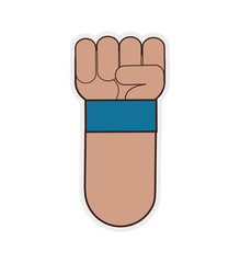 Hand concept represented by fist icon. Isolated and flat illustration 