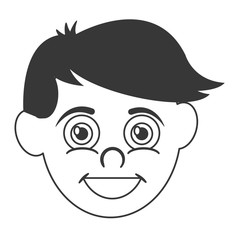 flat design happy boy icon vector illustration