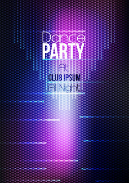 Dark Abstract Party Poster with Carbon Background - Vector Illustration
