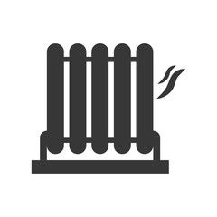 Object of home concept represented by heater silhouette icon. Isolated and flat illustration 