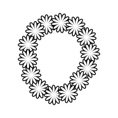 Decoration concept represented by crown of flower icon. Isolated and flat illustration 