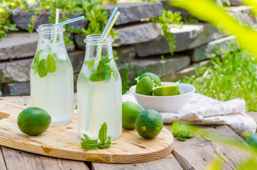 Homemade mint lemonade