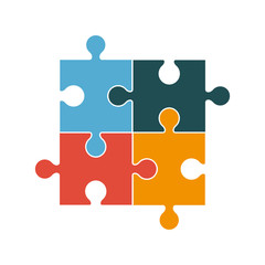 Obraz premium flat design square in for puzzle pieces icon vector illustration