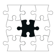Fototapeta premium flat design puzzle pieces icon vector illustration