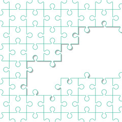 flat design puzzle pieces icon vector illustration