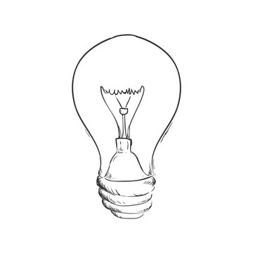Energy concept represented by Light Bulb icon. Isolated and sketch illustration 