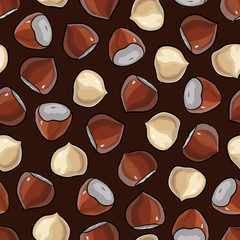 Hazelnut seamless pattern.