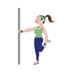 Fototapeta premium Bodybuilding concept represented by woman cartoon icon. Isolated and flat illustration 