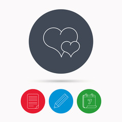 Love heart icon. Couple romantic sign.