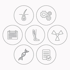 Phlebology, trichology and DNA icons.