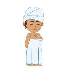 Avatar cartoon concept represented by woman icon. Isolated and flat illustration 