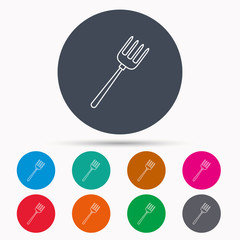 Pitchfork icon. Agriculture sign.