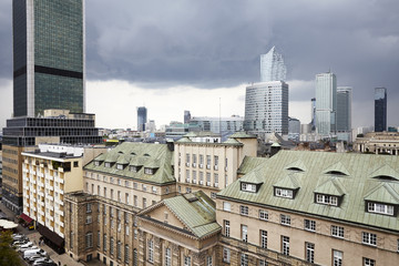 Fototapeta na wymiar View on old and new Warsaw