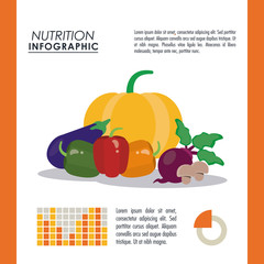 Nutrition and Healthy food concept represented by Infographic and vegetables icon. Colorfull and flat illustration.
