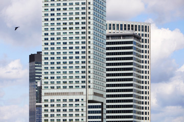 Modern skyscrapers in Warsaw downtown