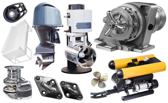 Isolated equipment and parts of modern yacht