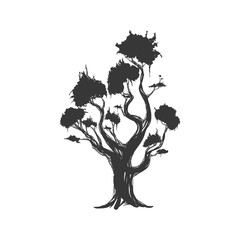 Nature concept represented by tree silhouette icon. Isolated and flat illustration 