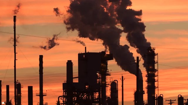Oil Refinery at Dusk