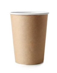 Paper cup isolated on white