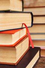 Pile of books, close-up