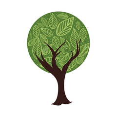 Nature concept represented by green tree icon. Isolated and flat illustration 