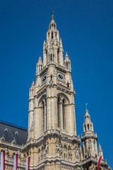 Fototapeta na wymiar Neo-Gothic style City Hall building (1883) in Vienna, Austria.