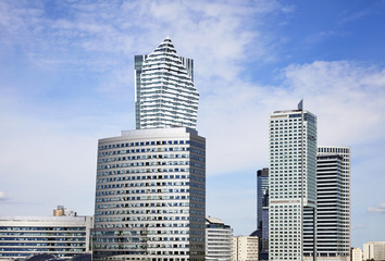 Fototapeta premium Modern skyscrapers in business district in Warsaw