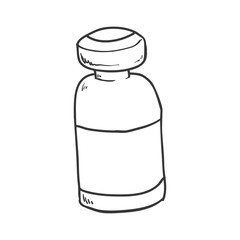 Medical and Health care concept represented by medicine jar icon. Isolated and sketch illustration 