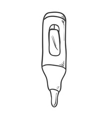 Medical and Health care concept represented by thermometer icon. Isolated and sketch illustration 
