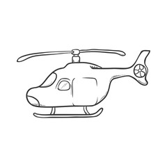 Transportation concept represented by helicopter icon. Isolated and sketch illustration 