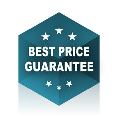 best price guarantee blue cube icon, modern design web element