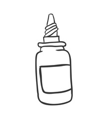 Medical and Health care concept represented by dropper icon. Isolated and sketch illustration 
