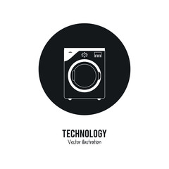 Internet of things concept represented by washer machine icon. Isolated and flat illustration.