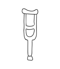 Medical and Health care concept represented by crutches icon. Isolated and sketch illustration 