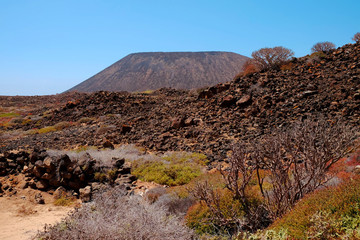 Landscape on the Canary island Lobos, Spain.