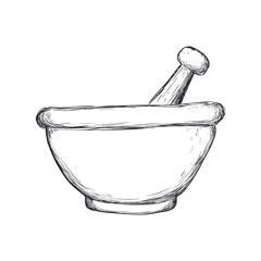 Medical and Health care concept represented by bowl con. Isolated and sketch illustration 