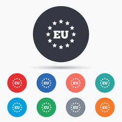European union icon. EU stars symbol.